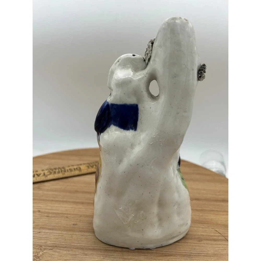 19th Century English Staffordshire Flatback Pottery Spill‎ Vase Couple
